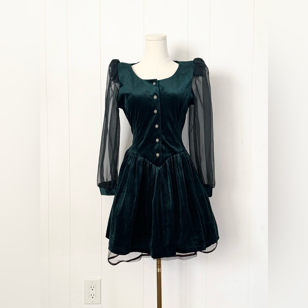 Gothic Velvet Mini Dress